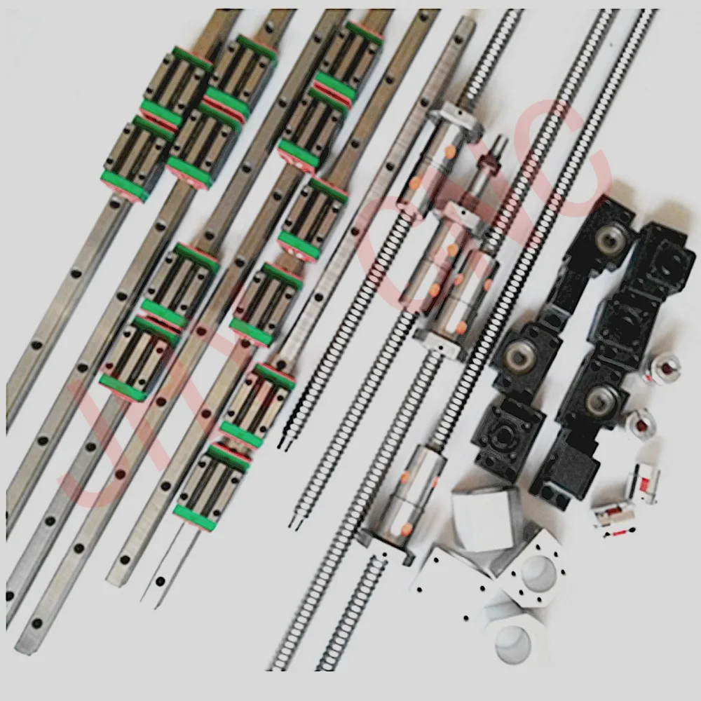 

20mm JHY Linear guide rail carriages , DFU1605 Ball screws with DOUBLE BALLNUT and related elements for CNC machine