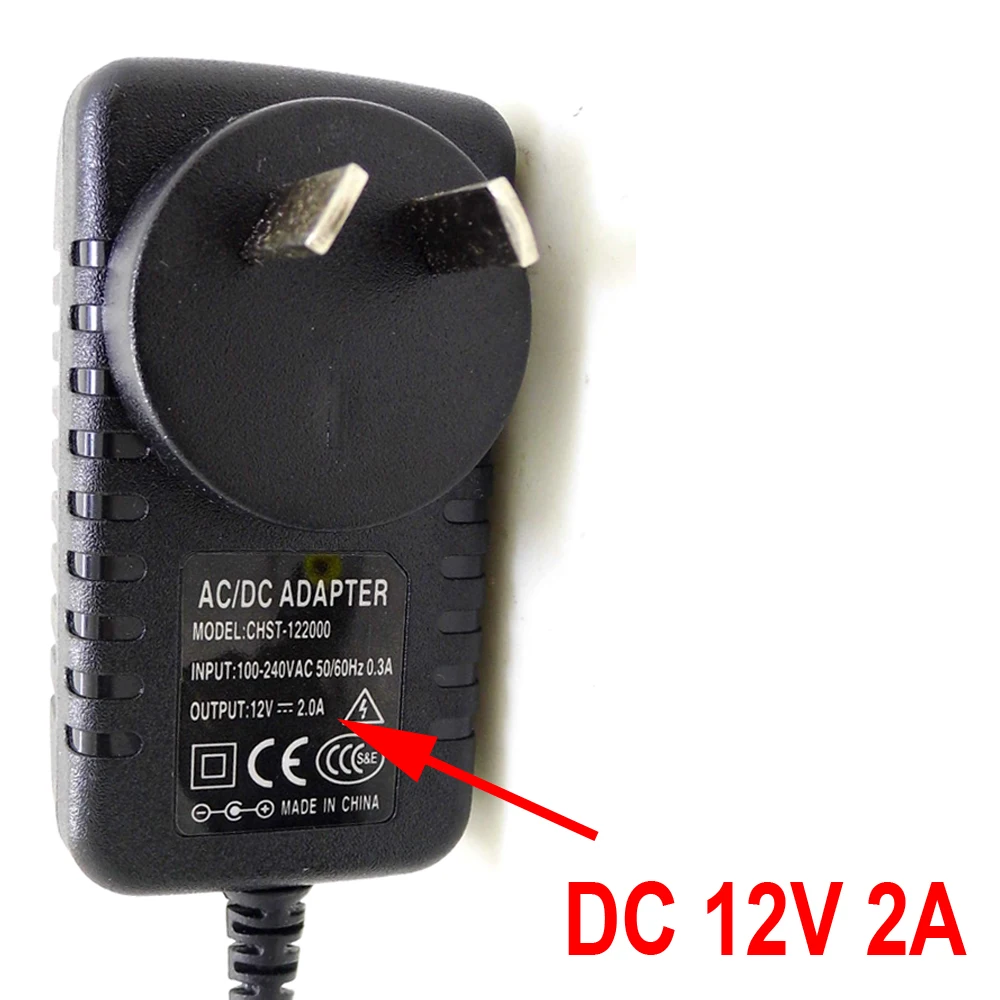 3 м адаптер питания зарядное устройство AU Plug AC/DC 3 м кабель питания для камеры видеонаблюдения AC 100-240 В DC 12 В 2A(2,1 мм* 5,5 мм