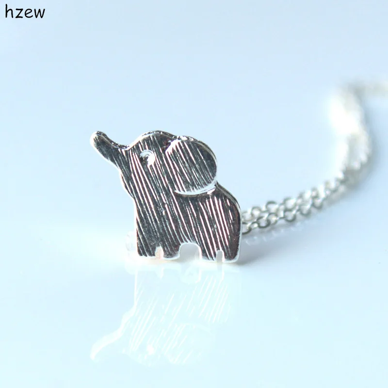 Min 1pc Gold and silver lucky elephant necklace