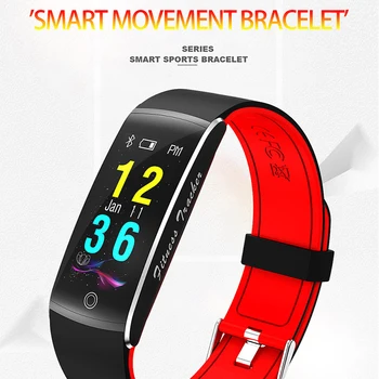 

2018 Newest Fashion Color Screen Smart Bracelet With Blood Pressure Heart Rate Monitor Function Fitness Tracker Smart Band