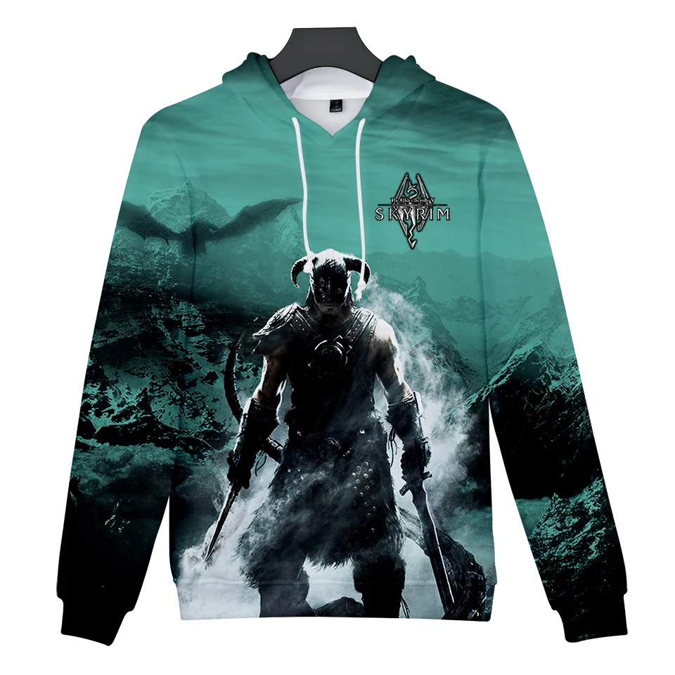 Новые 3d толстовки пуловер The Elder Scrolls V TES Skyrim Печатные повседневные толстовки с длинными рукавами для мужчин и женщин 3D толстовки с капюшоном Верхняя одежда Топы
