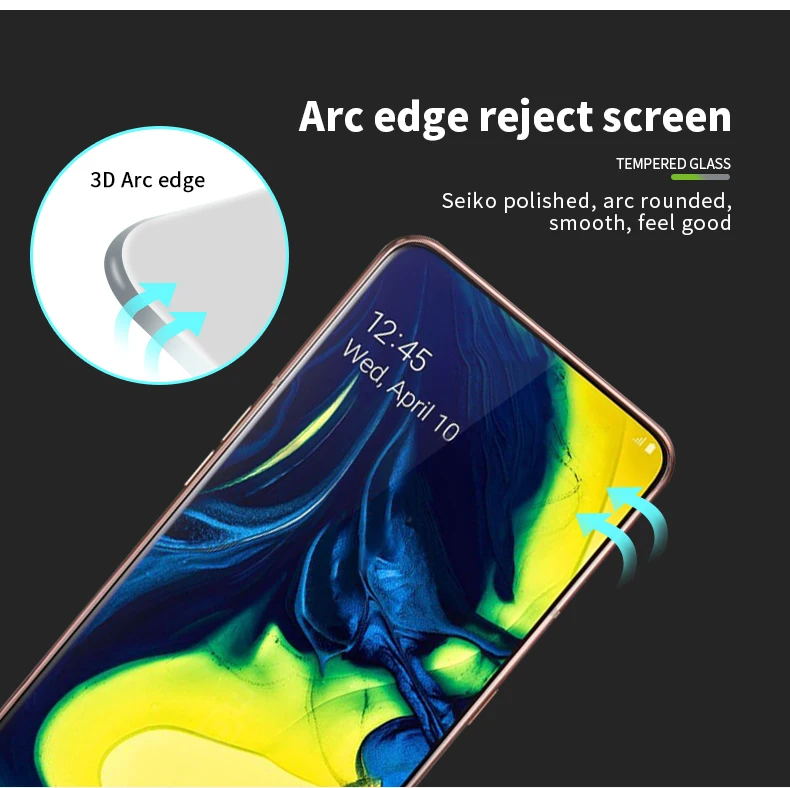 Для samsung Galaxy A80/A90 Стекло закаленное MOFi 3D с загнутыми краями на весь экран защитная пленка Экран протектор