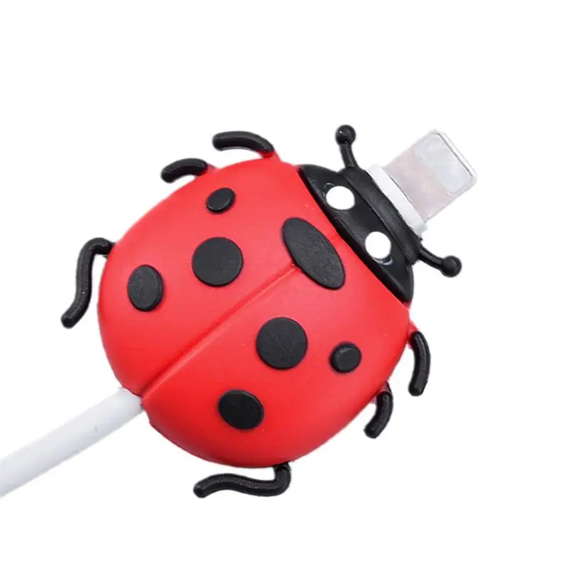 Милый usb-кабель для зарядки в форме насекомых, мягкий силиконовый кабель для передачи данных, защитный Шнур для iPhone, аксессуары для смартфонов
