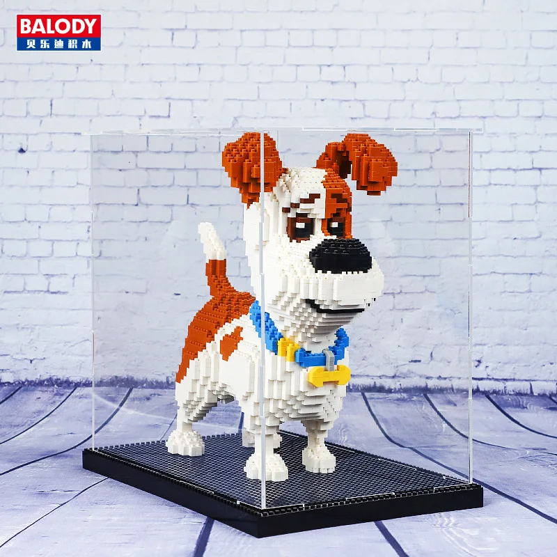 

BALODY diamond building blocks dust cover mini blocks for animal action figure special acrylic transparent display box