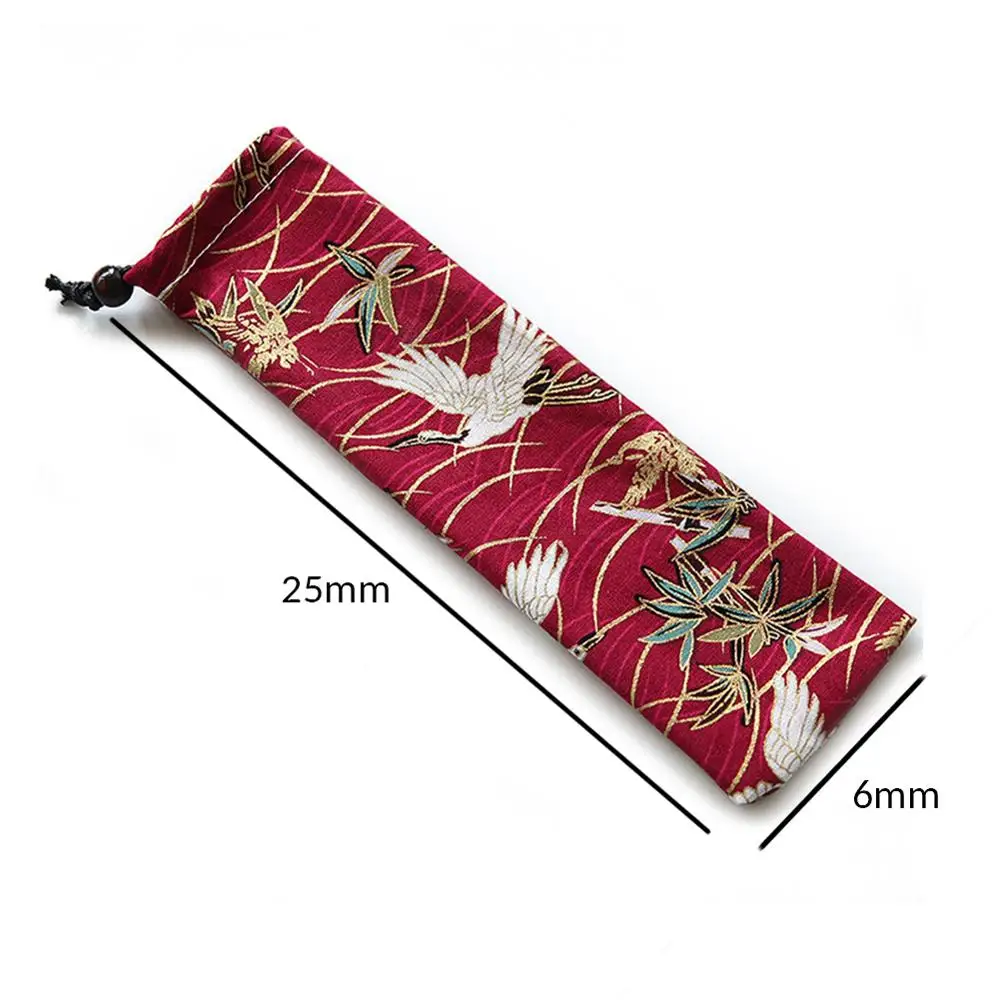 Portable Stainless Steel Metal Straw Bag Reusable Straw Pouch Chopsticks Spoon Knife Fork Cutlery Storage bag 1 Pc