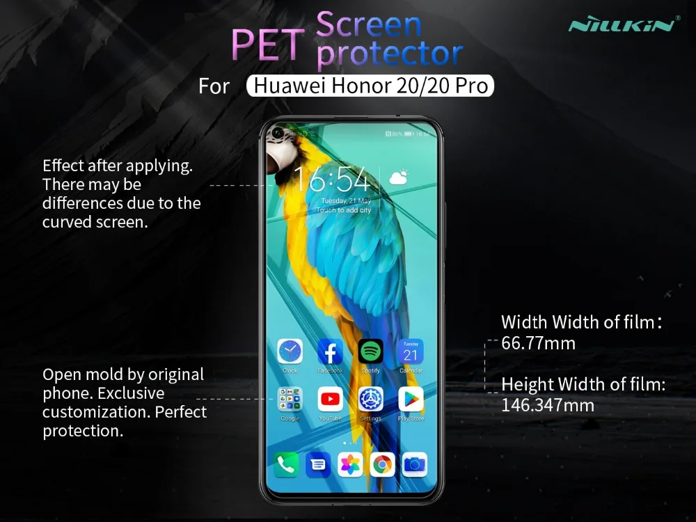 2 шт./лот, huawei Honor 20/20 Pro, Защитная пленка NILLKIN, супер прозрачная, против отпечатков пальцев/матовая, Антибликовая, мягкая защитная пленка