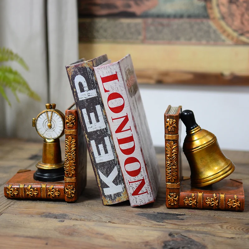 Usa ريترو كتاب كتاب نهاية إطار نموذج دراسة خزانة الكتب الدفتين الحلي تأثيث غرفة ديكور المنزل