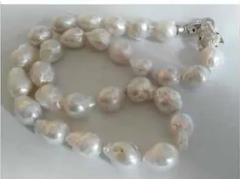 

classic 13-15mm white baroque keshi pearl necklace 18inch 36"