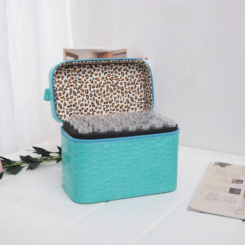 

84 Bottles PU Leather Diamond Painting Charms Rhinestones Tool Storage Bag Diamant Diamond Painting Accessories Storage Box