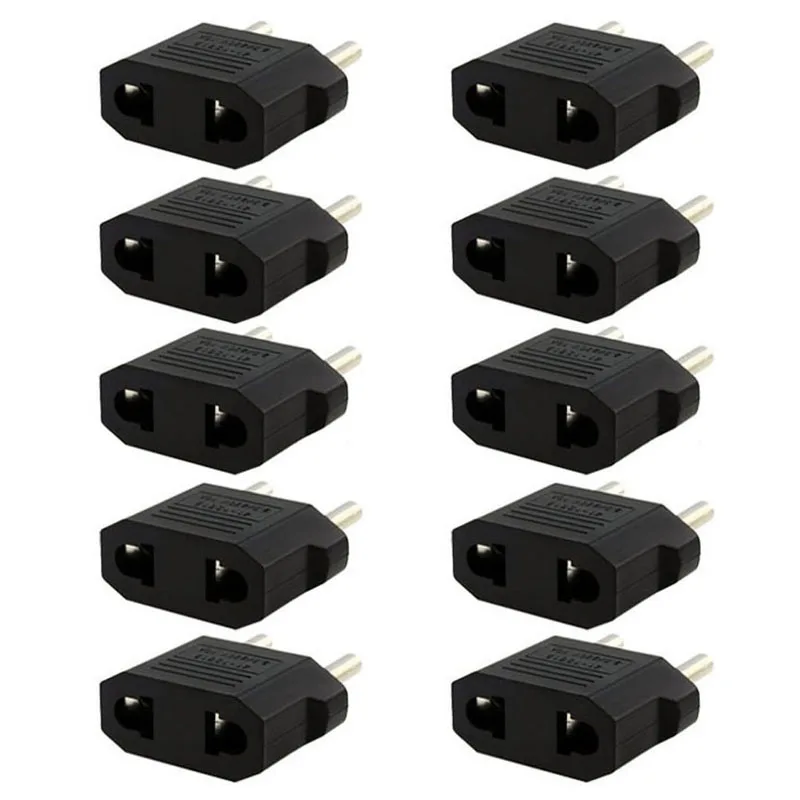 2018 10PCS US USA to EU Europe Euro AC Power Plug Converter Travel