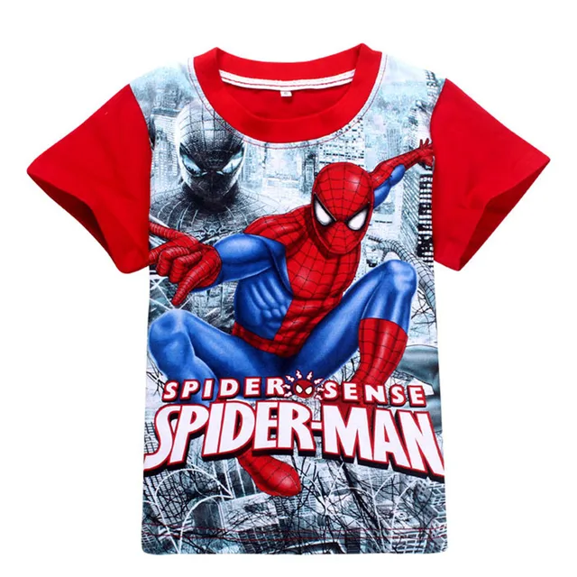 Summer Cotton Print Spiderman T shirt For Kids Boy Baby Boys Spider Man