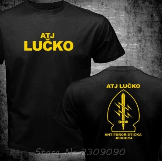 ATJ LUCKO, хорватская полиция, специальный отряд, сила, Crocop, футболка, мужские хлопковые топы с коротким рукавом, футболки