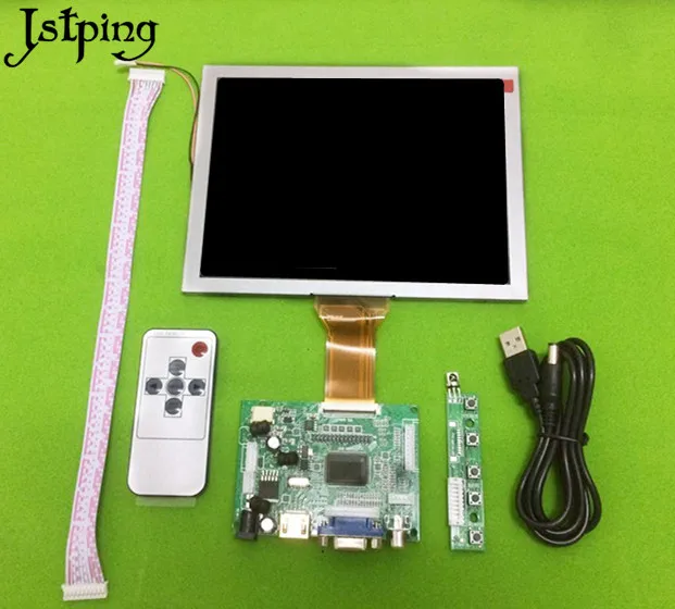 

Jstping 8 inch 800*600 tablet LCD screen AT080TN52 Driver Board Monitor HDMI VGA 2AV LVDS for Raspberry Pi Mini display panel