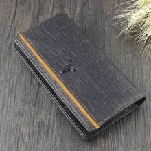 Высокое качество мужской тренд Текстура натуральная кожа карта Монета Длинный кошелек WV13