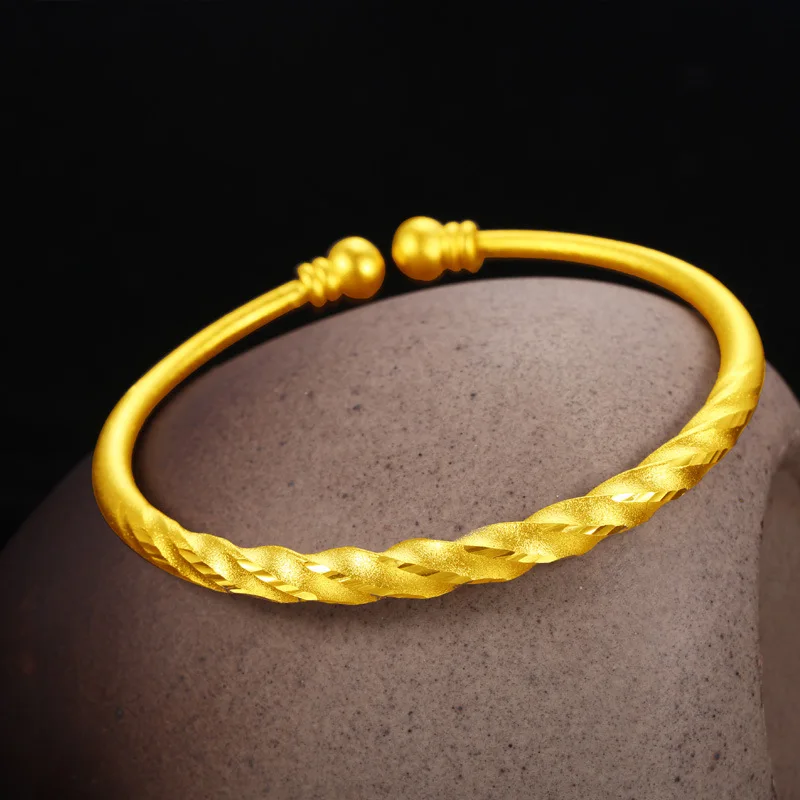 6MM Wide Solid Cuff Opening Bangle Yellow Gold Filled Womens Classic Wedding &amp Bracelet Gift | Украшения и аксессуары