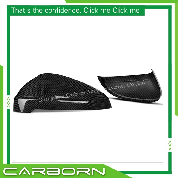 

For Audi A4 S4 A5 S5 2016+ Stick on Style Dry Carbon Fiber Mirror Cover Rear View Side Mirrors without Side Assist Lane