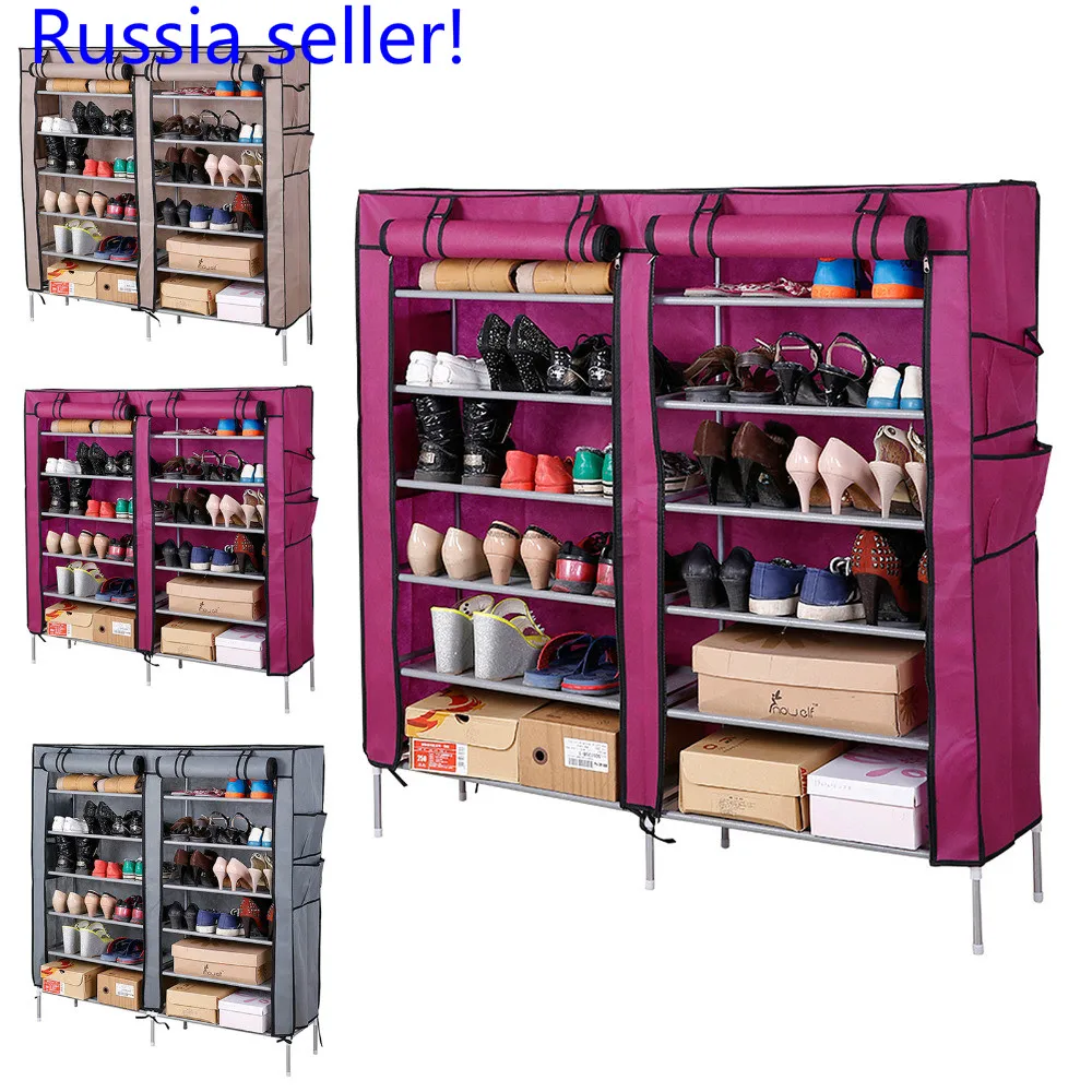 Russia seller! 7Layers 6 Grids Shoe Rack with Cover Living Room Shoes