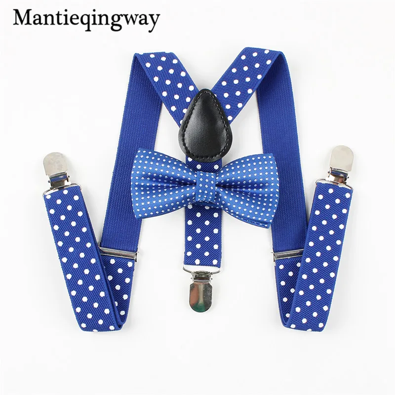 Детский комплект с галстуком бабочкой Mantieqingway на подтяжках в горошек бантом