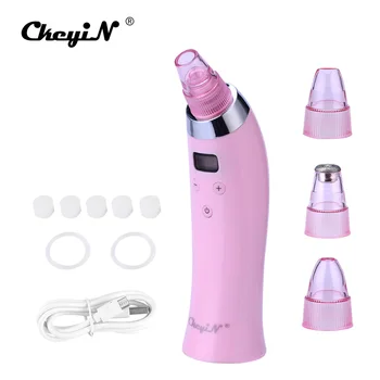 

Ckeyin Pro 4 Heads Handheld Rechargeable Blackhead Remover machine Skin Care Device Pore Cleaning Comedo Suction for Nose Face