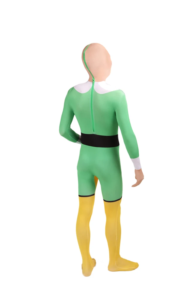 (PHC015) супергероя зеленый Morph костюмы Косплэй Хэллоуина зеленый и желтый костюм узор лайкра спандекс Зентаи боди