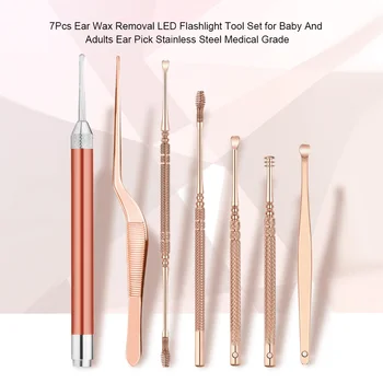 

Ear Wax Removal LED Flashlight Tool Set for Baby And Adults Ear Pick Stainless Steel Medical Grade