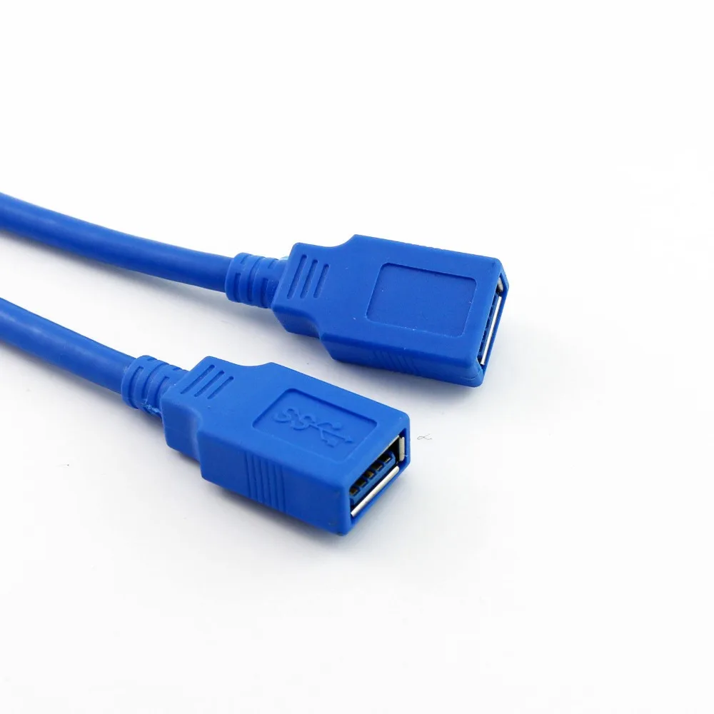 10x USB 3,0 A Женский к USB 3,0 A женский разъём Женский переходник с удлинителем Кабель-адаптер Шнур 1FT/30 см синий