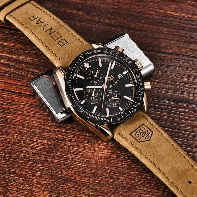 BENYAR Men Watches Brand Luxury Silicone Strap Waterproof Sport Quartz Chronograph Military Watch Men Clock Relogio