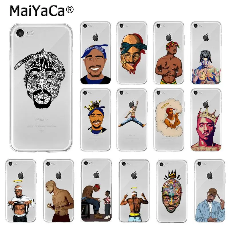 Yinuoda Rapper 2Pac Makaveli Tupac Amaru Shakur TPU Мягкий силиконовый чехол для телефона для iPhone X XS MAX 6 6S 7 7plus 8 8Plus 5 5S XR