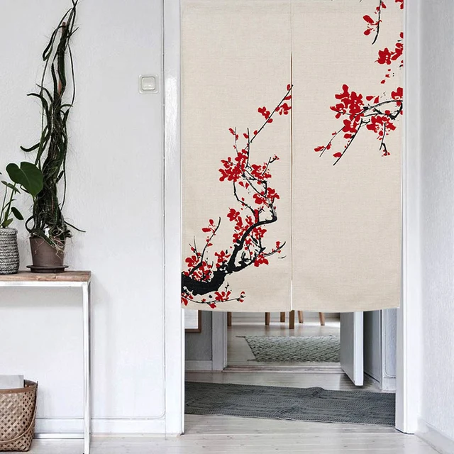 Japanese Noren Doorway Curtain Tapestry Cotton Linen Door Curtain