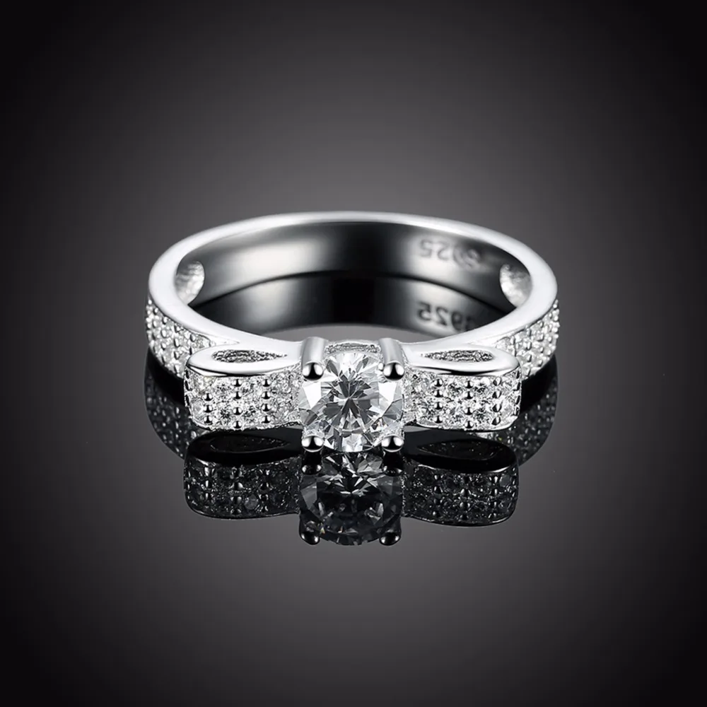Solid 925 Sterling Silver Ring Gift Design Cubic Zircon Female Fashion Jewelry Party Rings For Women (JewelOra RI102650)