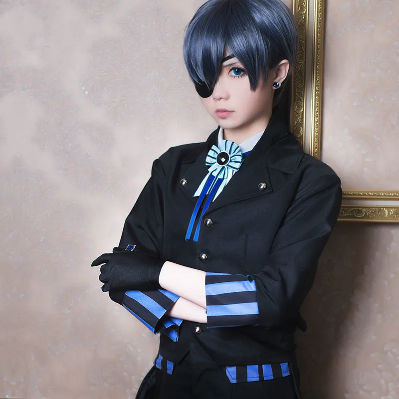 Ciel Phantomhive Cos Япония Одежда карнавальный костюм Косплэй Хэллоуин мужские и женские сапоги для косплея Темный Дворецкий Косплей Kuroshitsuji костюмы