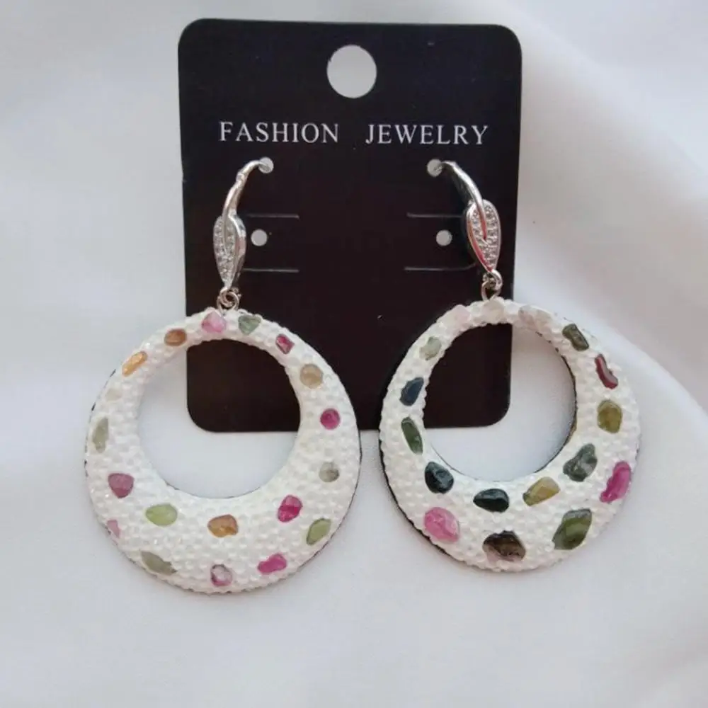 

Hollow Round White Rhinestone Big Earrings Women Elegant Large Earrings Fashion Wedding Statement Jewelry Hanging Earrings