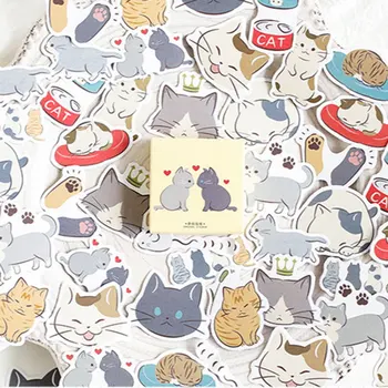 

45 Pcs/lot Creative Cute Lovers Cat Mini Paper Sticker Decoration DIY Ablum Diary Scrapbooking Label Sticker