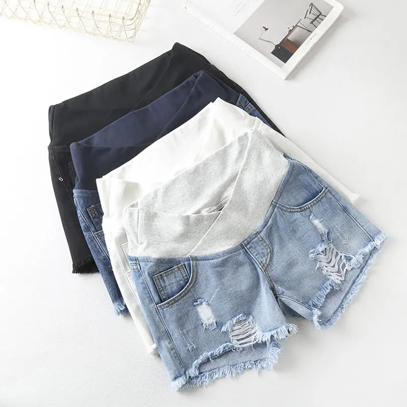 

Casual Jean Shorts For Pregnant Women'S Fashion Elastic Waist Loose Pregnant Shorts Summer Women Comfortable Plus Size Shorts