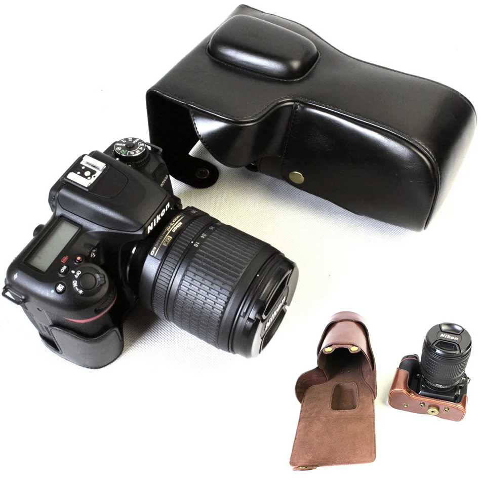 High Quality PU Leather Camera Bag case Cover Lens Pouch for Nikon