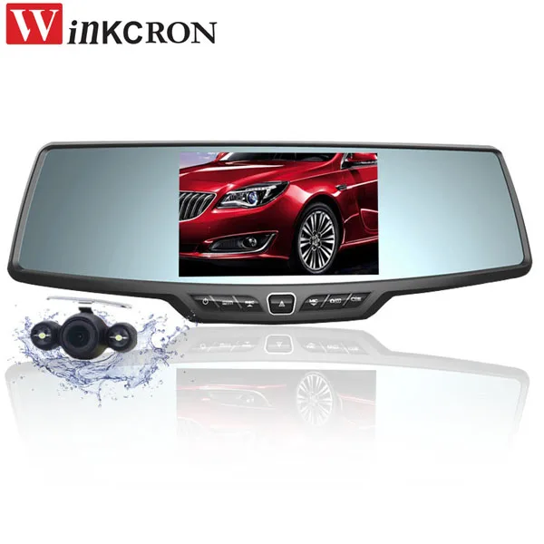 Car Dvr Rearview Mirror 4.3 inch DVR Dash Camera Parking FHD 1080P Night Vision 170 Degree Dual Camera Video Recorder Black Box