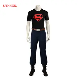 Молодые юстиции карнавальный костюм Superboy карнавальный костюм карнавальный Хэллоуин костюмы для взрослых мужчин Костюм \"Супермена\"