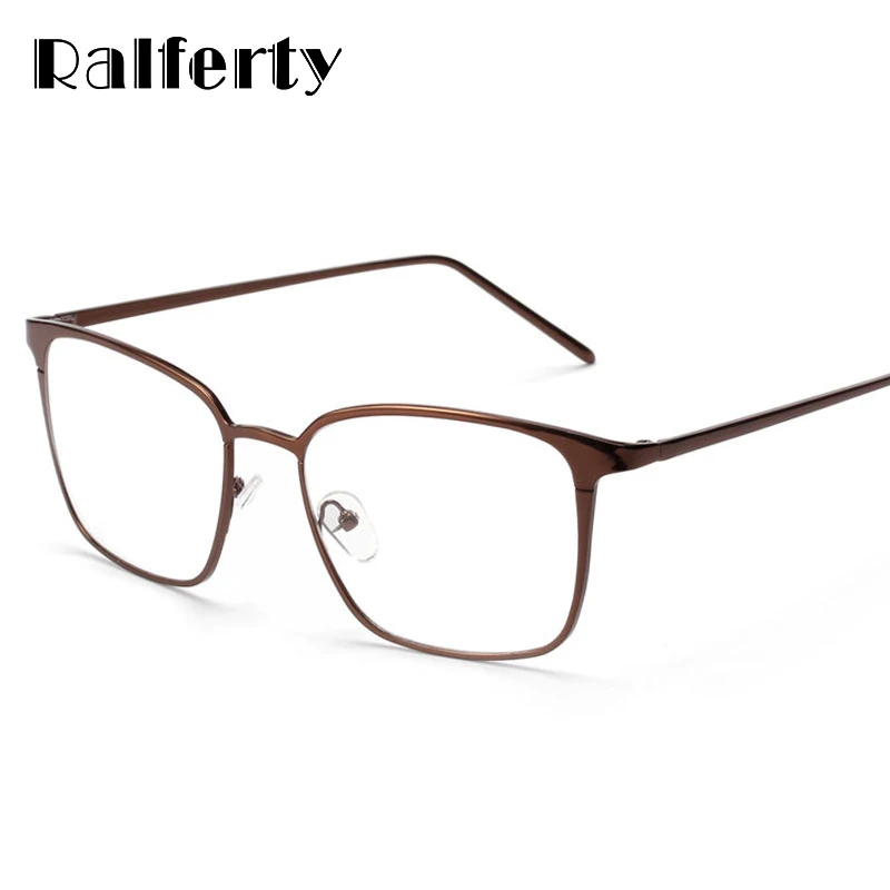 Ralferty, квадратные очки, оправа для женщин и мужчин, металлические оправы для очков, очки с прозрачными линзами, золотые, серебряные очки 3170