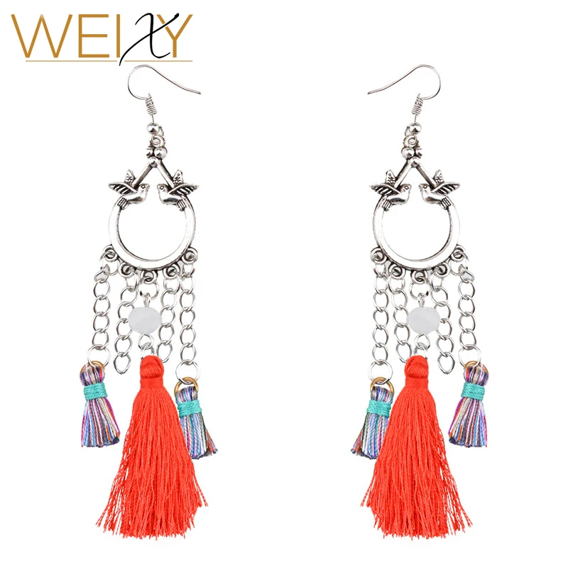 2018 Tassel Earrings For Women Ethic Bohemia Boho Style Short Tassels Vintage Statement Jewelry |