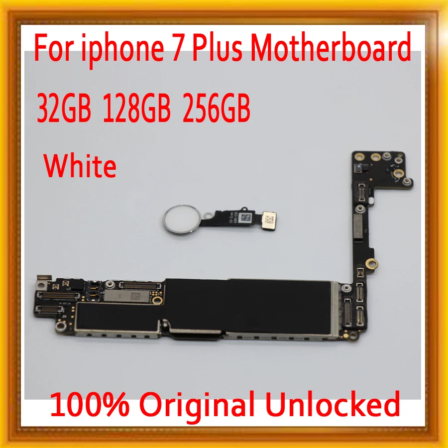 

Original unlocked for iPhone 7 Plus Motherboard+IOS System,for iphone 7 Plus 7P Logic board with Touch ID,White