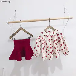 Коллекция 2019 года, осенняя Блузка для девочек Новая Милая рубашка Топ с воротником-куклой для мальчиков и девочек, модная летняя детская