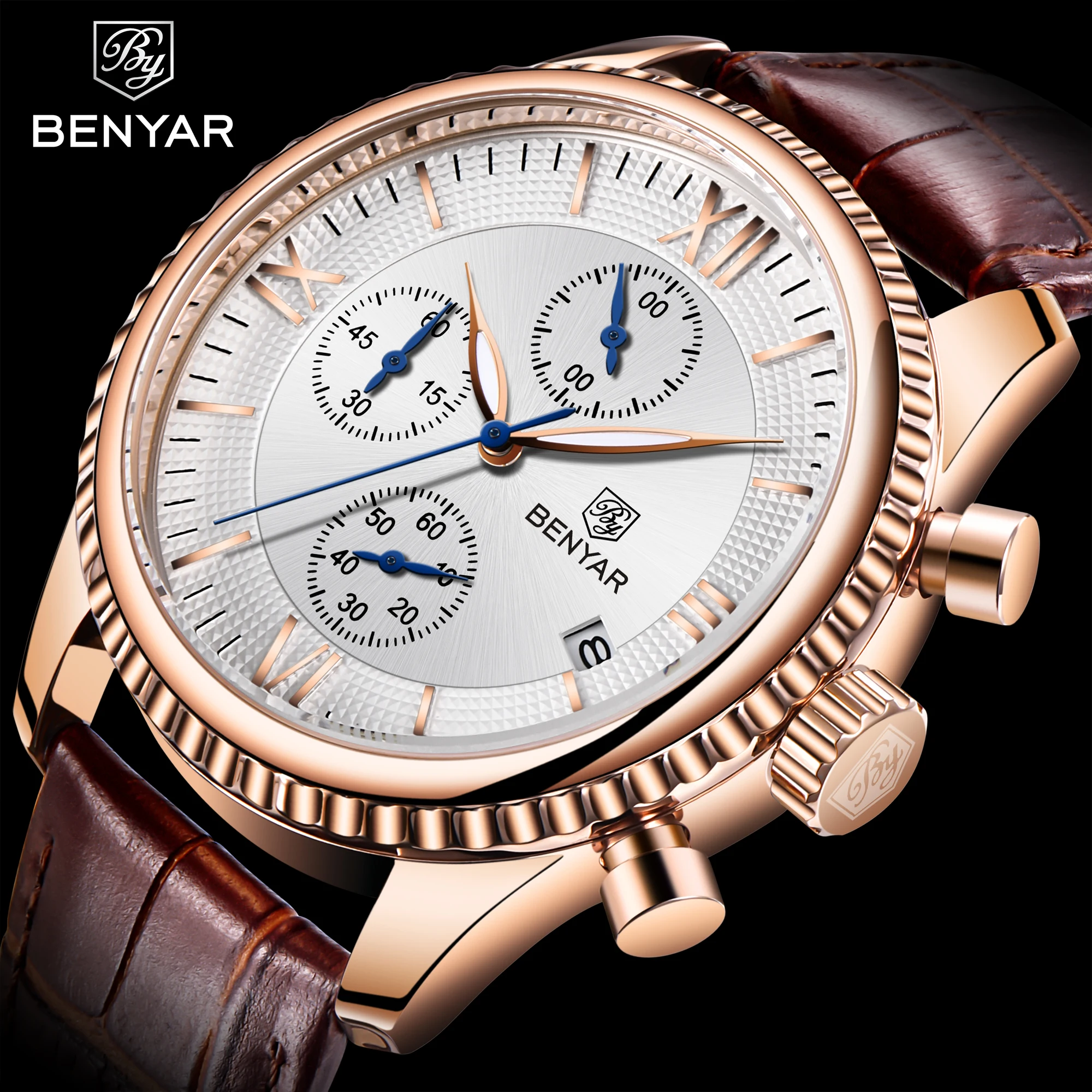

BENYAR Fashion Chronograph Sport Mens Watches Top Brand Luxury Quartz Watch Men Reloj Hombre saat Clock Male relogio Masculino