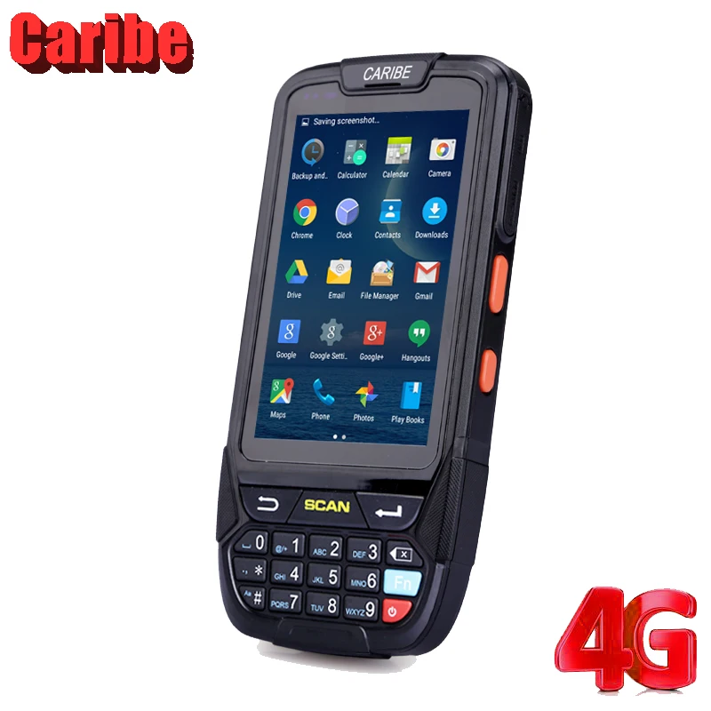 CARIBE ручной КПК 2D сканер штрих-кодов RFID 4G wifi gps Bluetooth Android 7,0