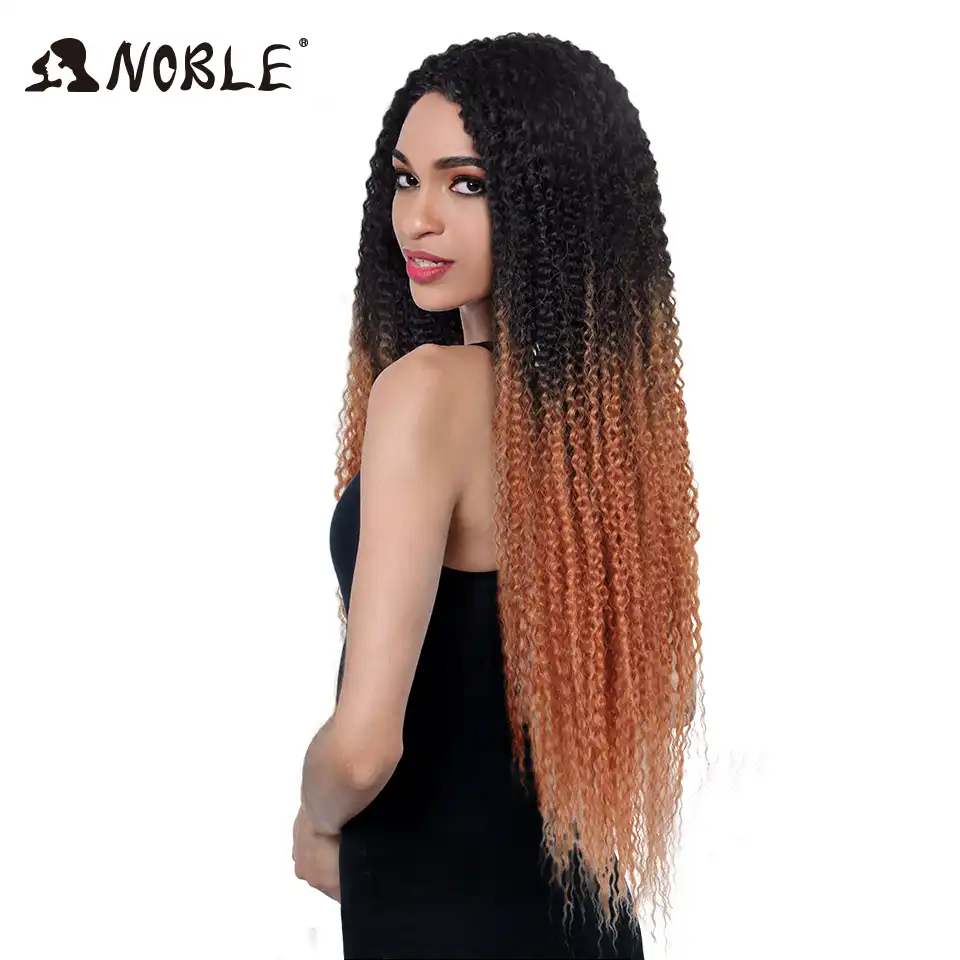 Noble Kinky Curly Ombre Hair Bundles Synthetic Hair Curly Weave