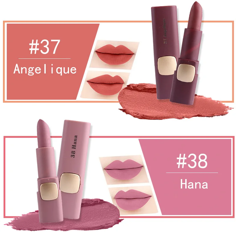 Miss Rose Matte Lipstick Cosmetics Makeup Waterproof Lips Moisturizing Easy To Wear Make up Lip Sticks Gloss Lipsticks