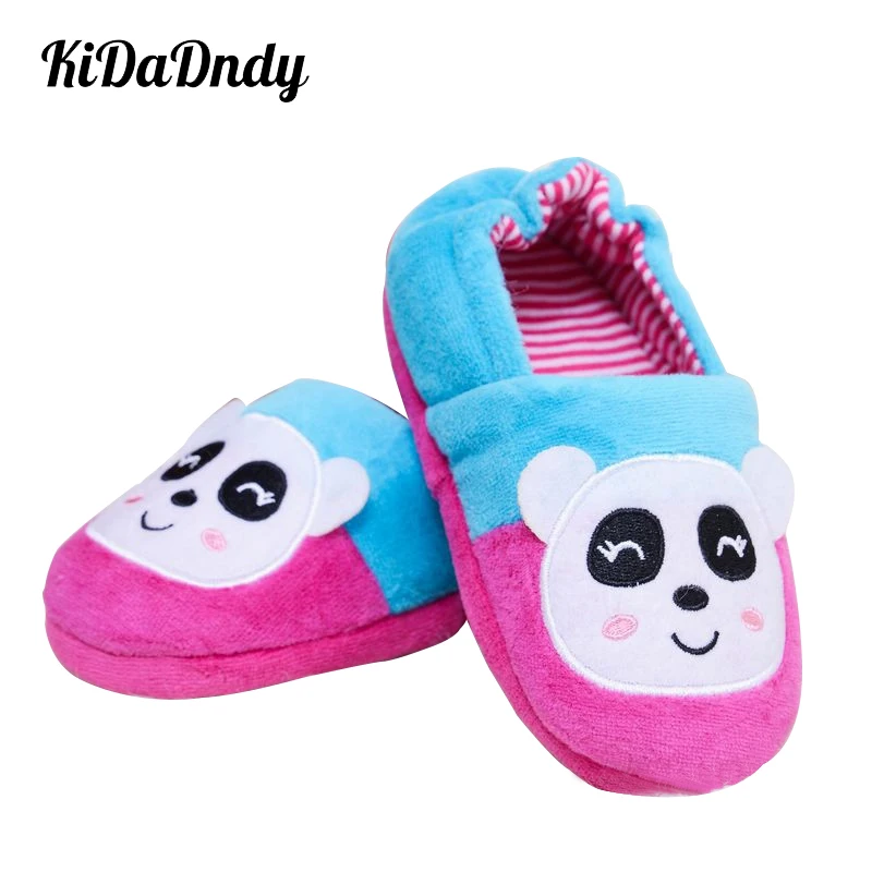 

2017 autumn and winter new children's cotton towel warm anti-slip cartoon panda plush slippers GXJ048
