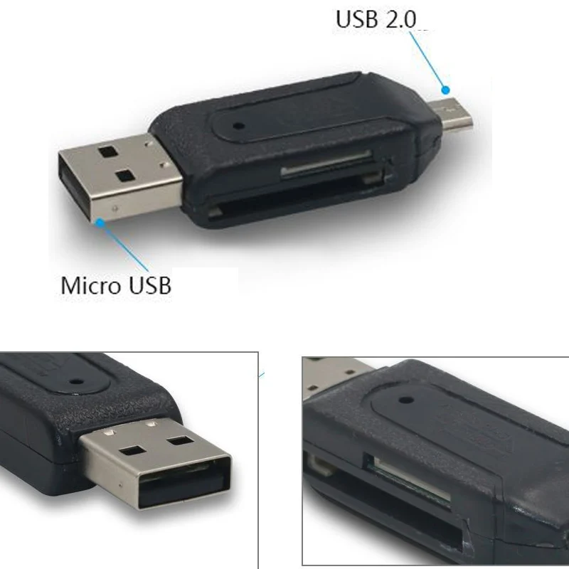 10 шт./лот 2 в 1 USB OTG кардридер Micro USB OTG TF/SD кардридер телефон удлинитель-переходник Micro USB OTG адаптер *