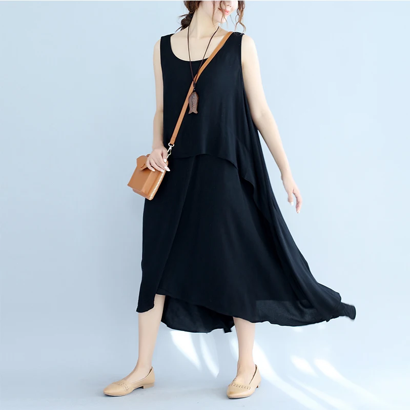 2017 плюс размер летнее Стильное женское платье Однотонный сарафан с принтом