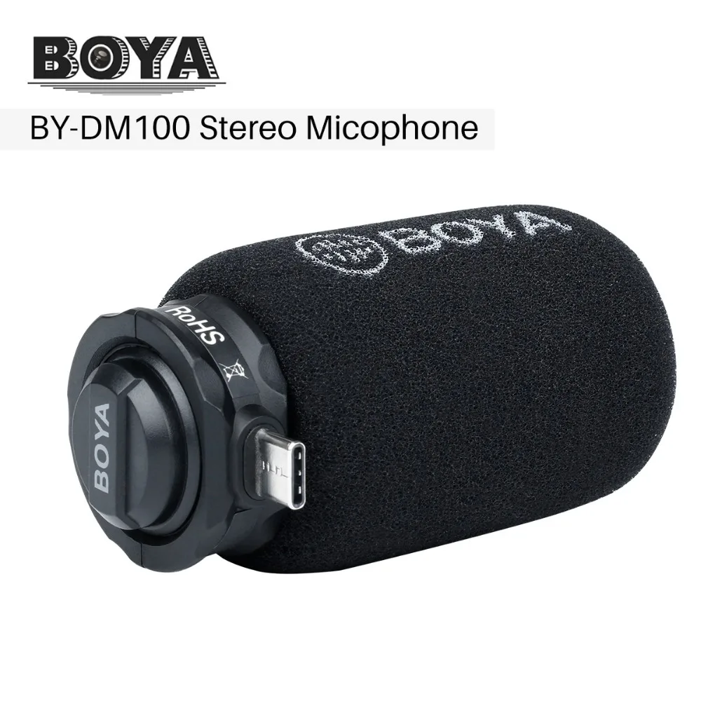 

BOYA BY-DM100 Digital Stereo Phone Microphone Condenser Android Record Microphone with Type-C Port for Recording Interview Live
