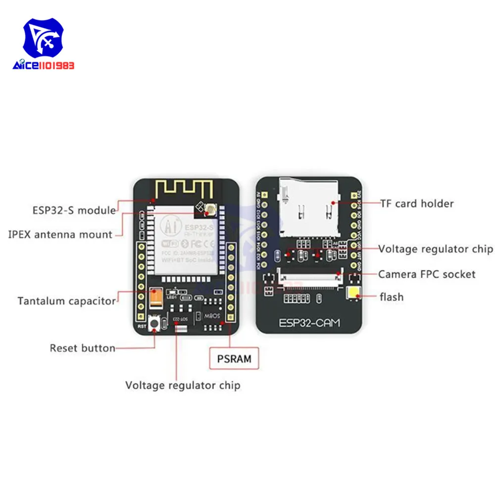 ESP32-CAM ESP32-S WI-FI плата Bluetooth OV2640 2MP Беспроводной Камера модуль TF карты слот Беспроводной расширения модуль для Arduino